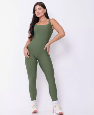 Macacão Fitness Verde-Militar