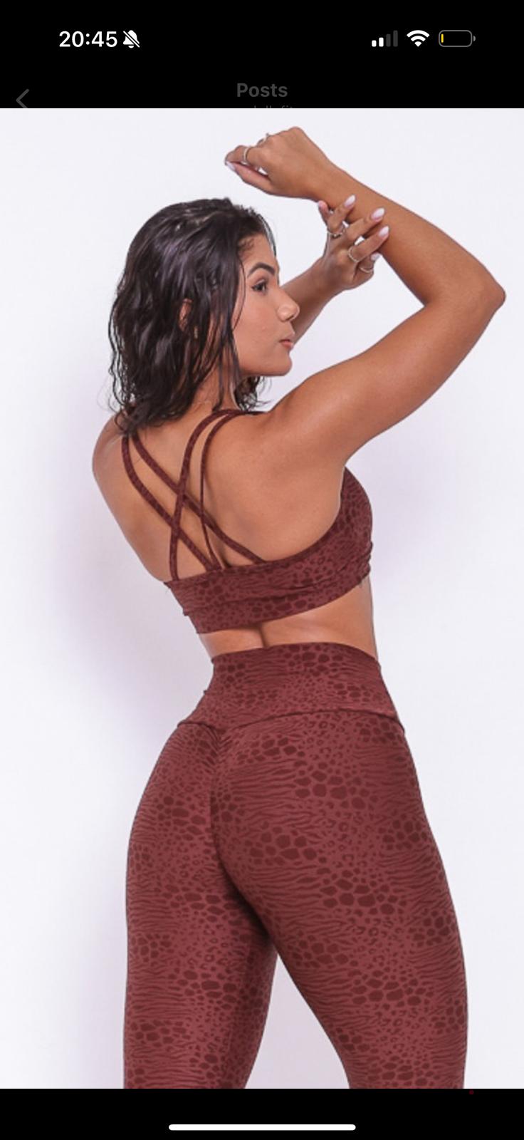 Conjunto Fitness Marrom com Estampa Texturizada - Imagem 2