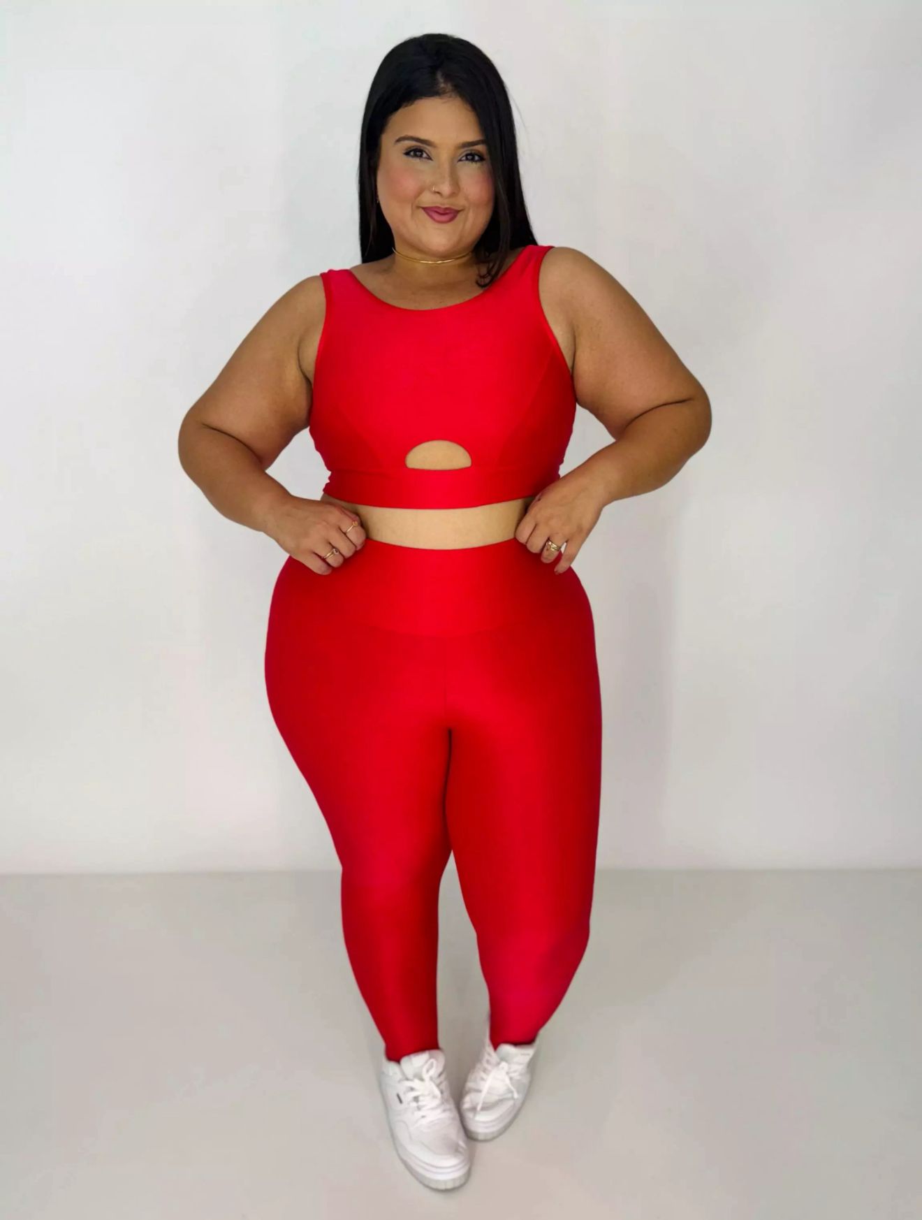 Conjunto G Fitness Vermelho com Recorte no Top - Imagem 3