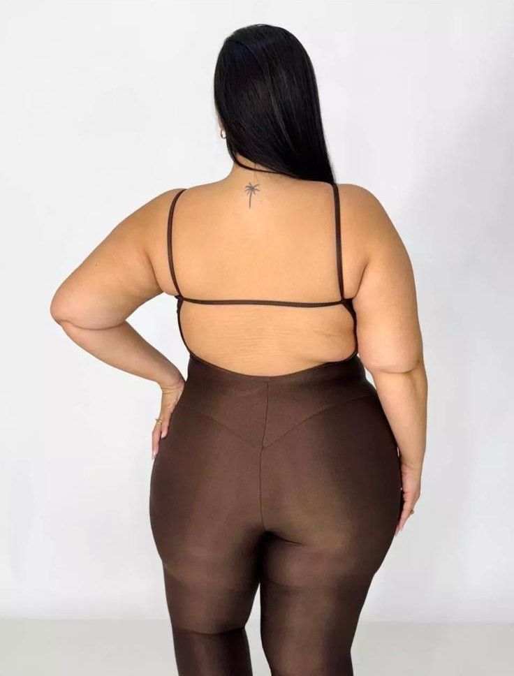 Macacão Compressão Luana Chocolate G - Imagem 3