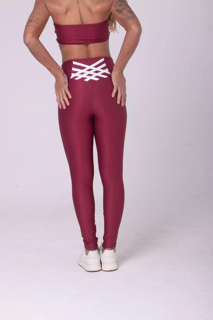 Conjunto Fitness Bicolor Cereja com Legging Compressão e Top Faixa Maisa - Imagem 5