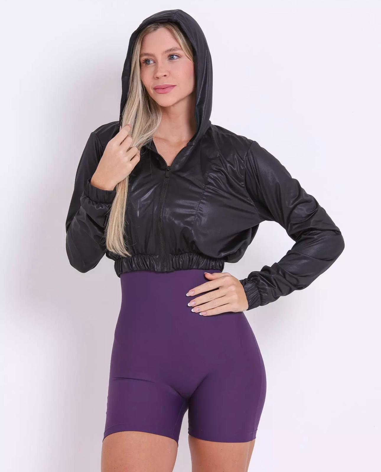 Croped Corta-Vento Ultra Leve Preto - Imagem 3
