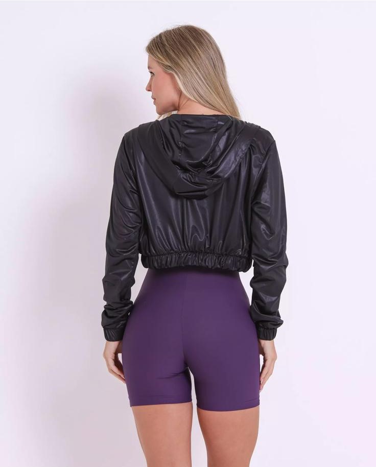 Croped Corta-Vento Ultra Leve Preto - Imagem 4