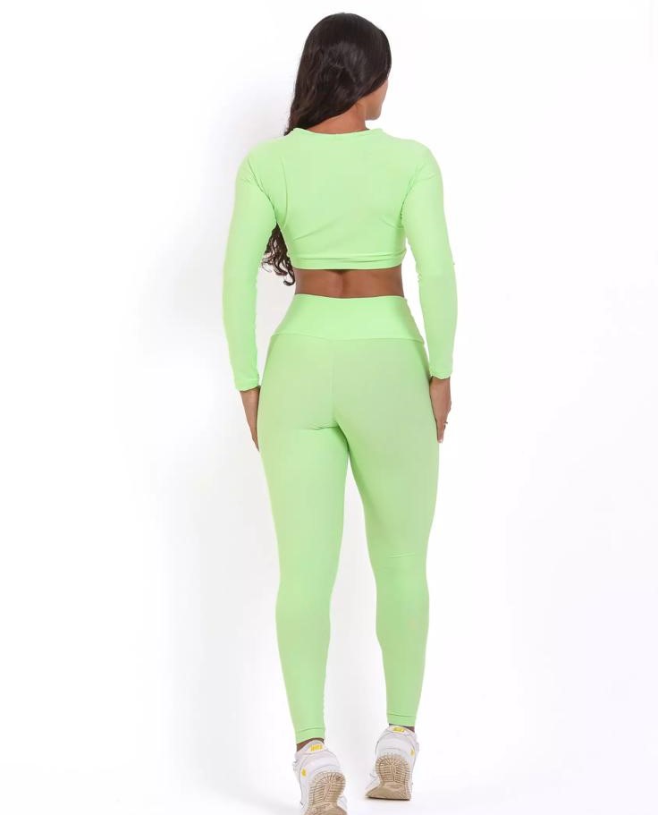 Conjunto Fitness Citrus: Calça Legging Básica Light + Top Maria - Imagem 2