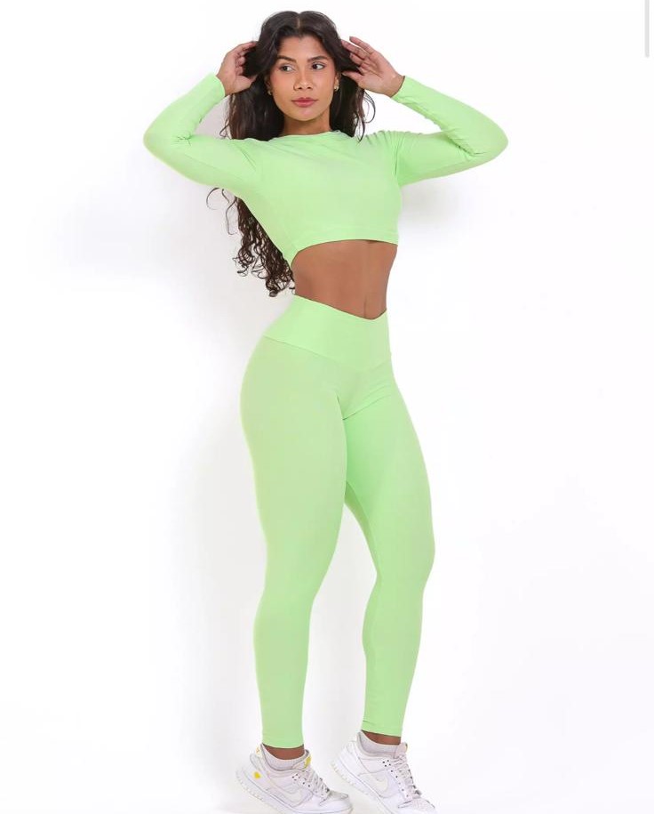 Conjunto Fitness Citrus: Calça Legging Básica Light + Top Maria - Imagem 5