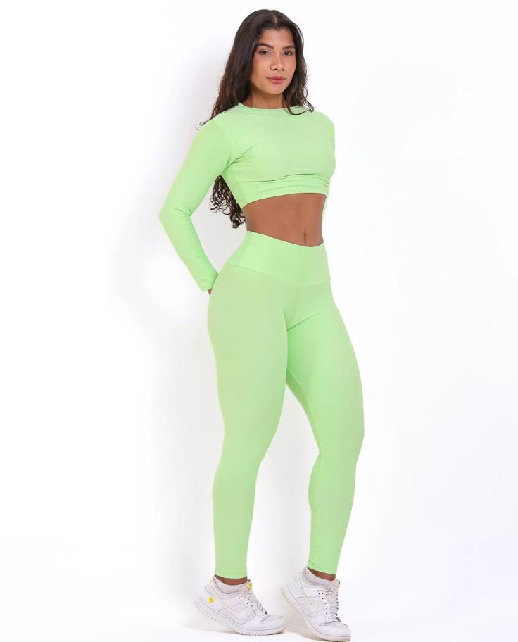 Conjunto Fitness Citrus: Calça Legging Básica Light + Top Maria - Imagem 4