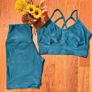 Conjunto Bermuda Compressão Textura – Verde Petróleo