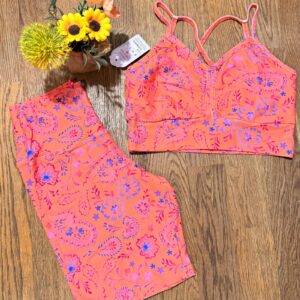 Conjunto Bermuda – Salmão com Estampa Floral