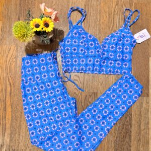Conjunto Legging – Floral Azul e Rosa