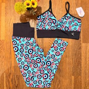 Conjunto Legging – Olho Grego Azul e Turquesa